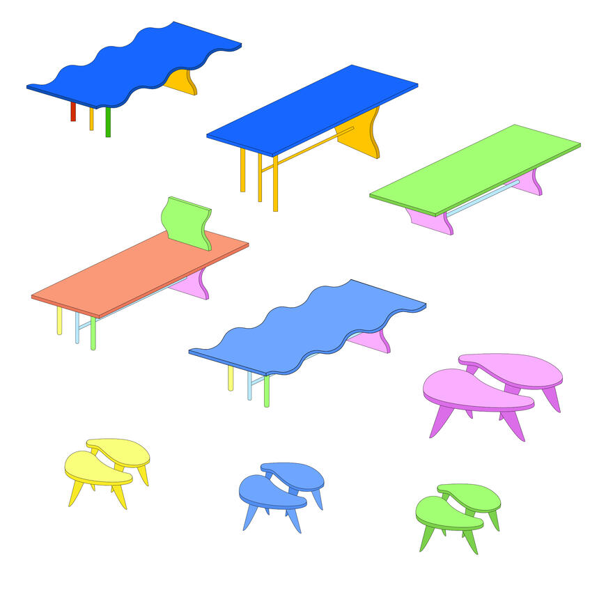Memphis Milano Furniture Illustration